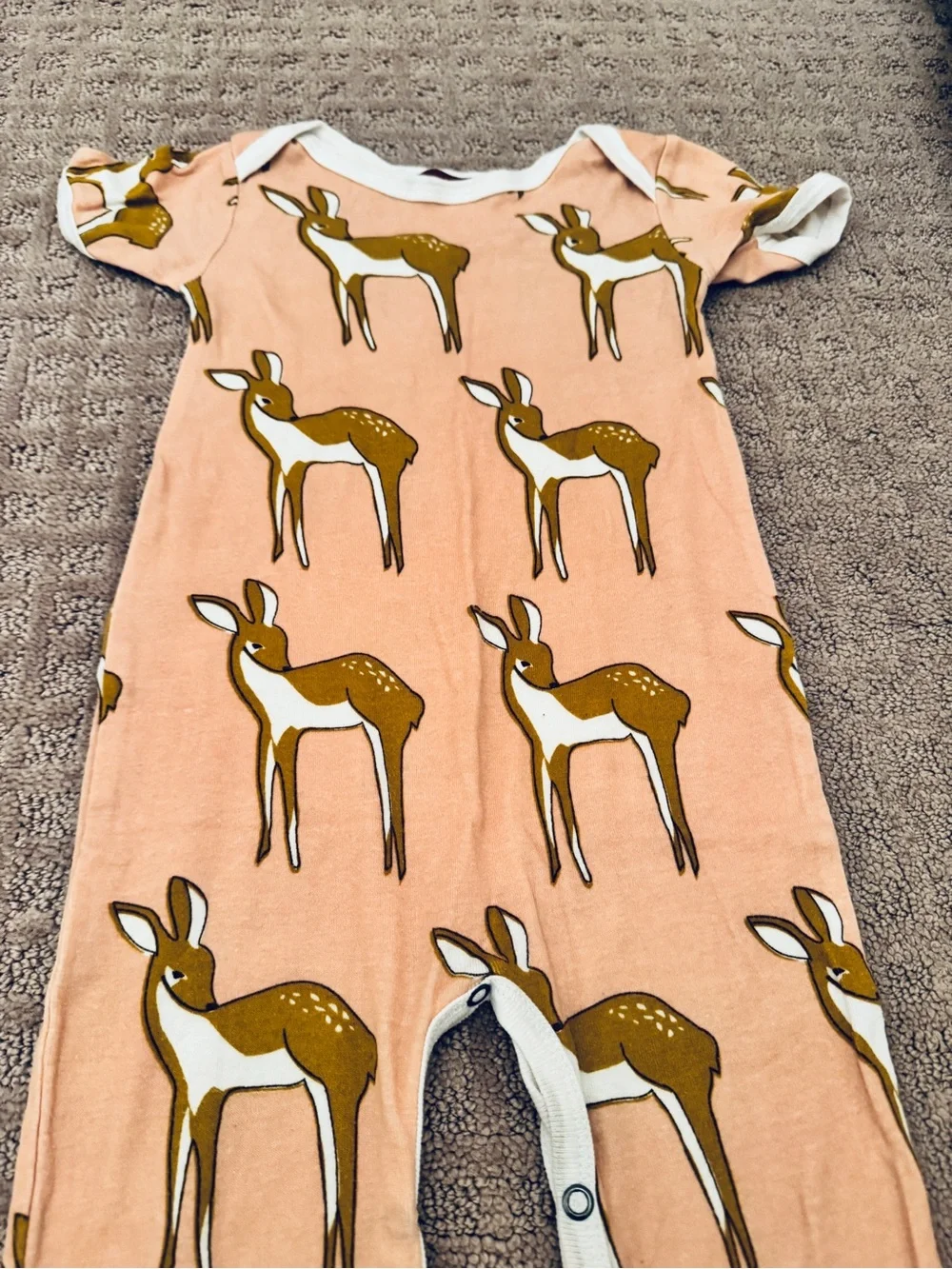 NWOT Milkbarn Peach Deer Print One-Piece Sleeper